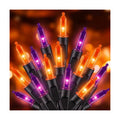 Orange and Purple LED Halloween Lights, 33 ft 100 LED Mini String Lights