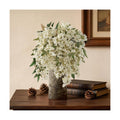 1 Pcs Artificial Berry Stem 36" Realistic Flowers Picks Branches Faux Stem Spray DIY for Holiday Seasonal Farmhouse Mantel DIY Home Decorations (White Green)