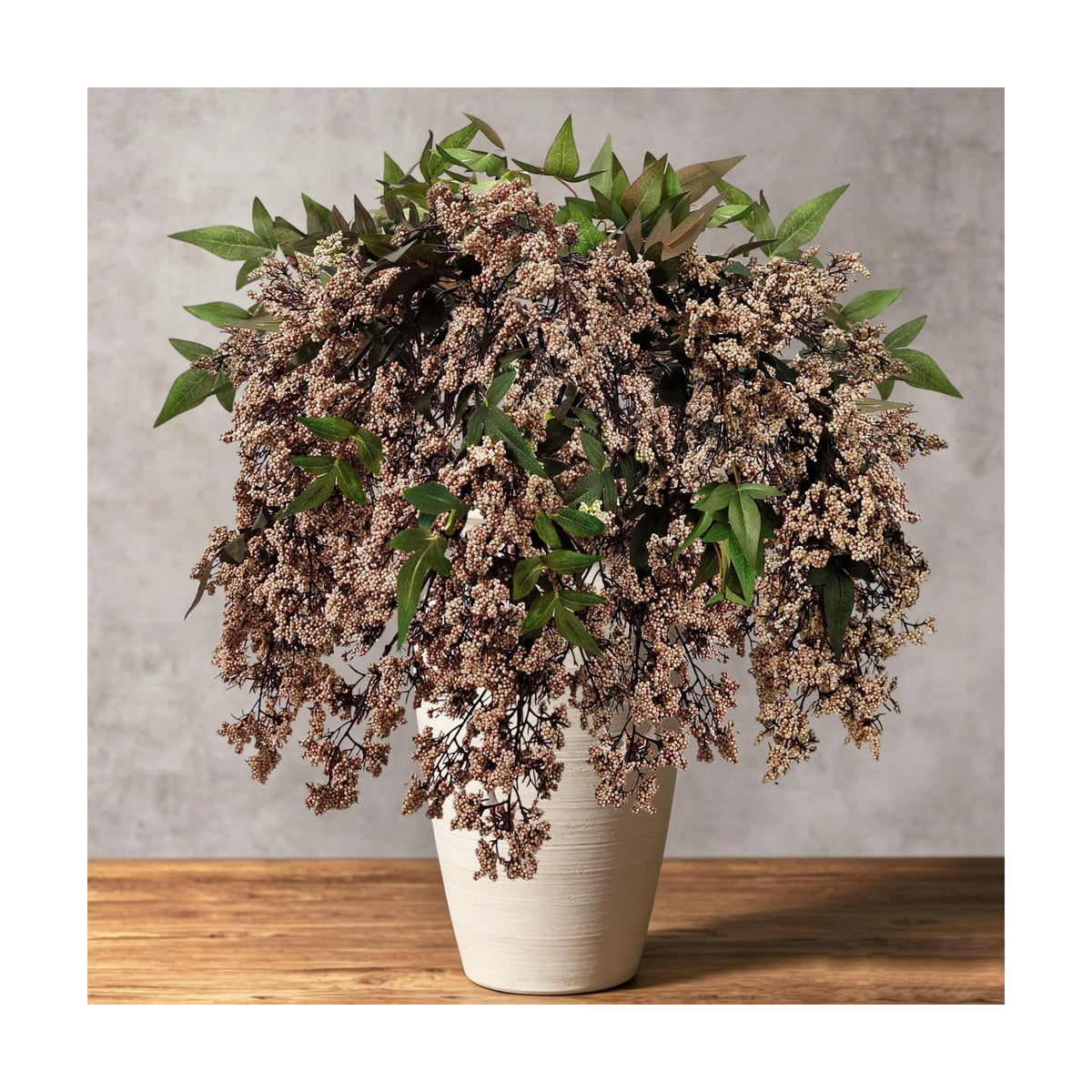 43 Inch Artificial Nandina Berry Stems for Vase Realistic Fall Floral Stems