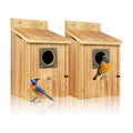 2 Pack Bird Houses for Outside, 1-1/2" Entrance Cedar Birdhouse | Outdoor Bird House with Metal Predator Guard
