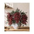 Artificial Flowers 35 Inch Artificial Nandina Berry Stem 3 Pcs Faux Flowers for Vase Realistic Sedum Spray for DIY Bouquet, Shower, Farmhouse, Mantel, Home Decor(Burgundy)