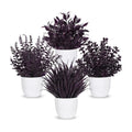 Der Rose 4 Pack Purple Artificial Plants in Pots, Halloween Fall Decor