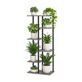 Corner Tall Plant Stand Indoor 6 Tier 8 Potted, Oak Grey | Functions as Flower Pots, Shelf, Decor Rack, Holder, Metal
