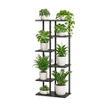 Corner Tall Plant Stand Indoor 6 Tier 8 Potted, Black | Functions as Flower Pots, Shelf, Decor Rack, Holder, Metal