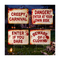 4 Pcs Halloween Clown Plastic Yard Sign, 12 x 16‘’ Garden Stakes