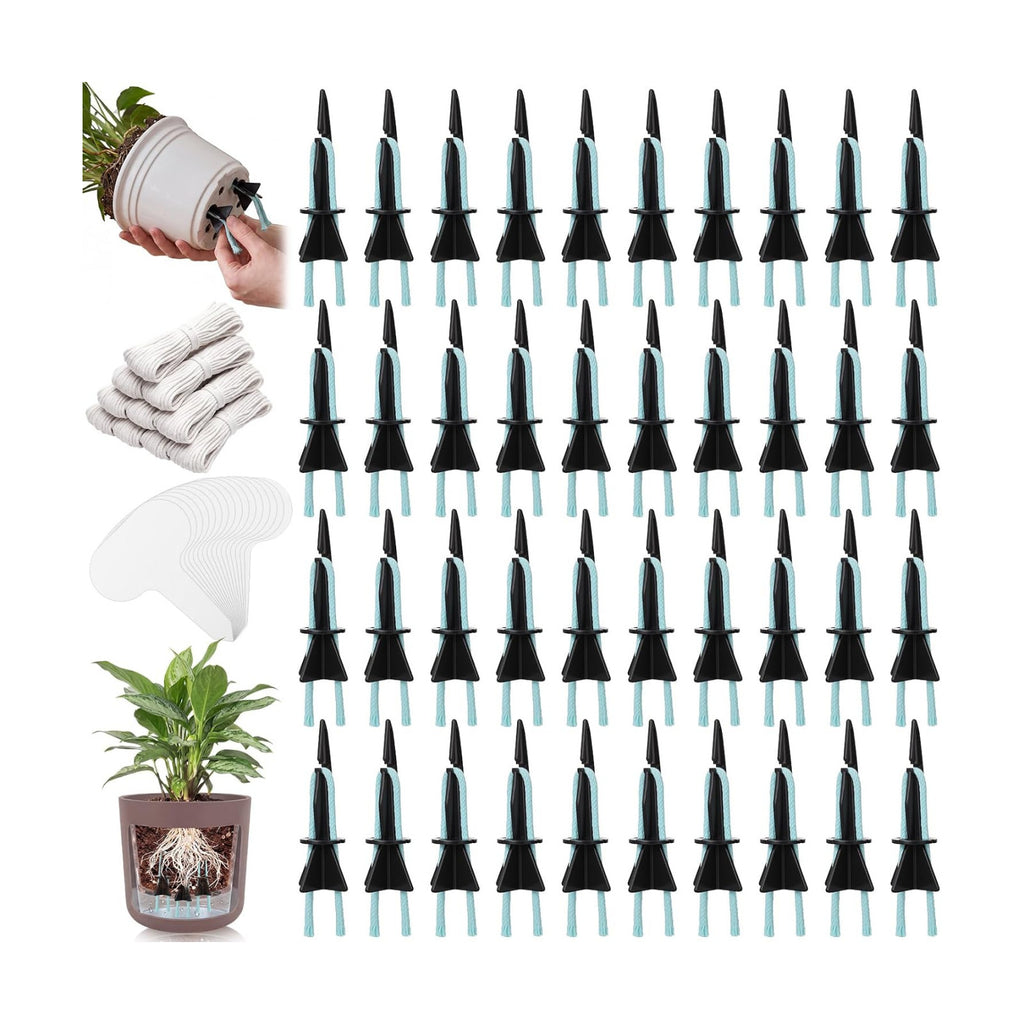 40 Pack Self Watering Spikes for Indoor Outdoor Plants Automatic Plant Watering Stakes with Absorbent Cotton Rope and