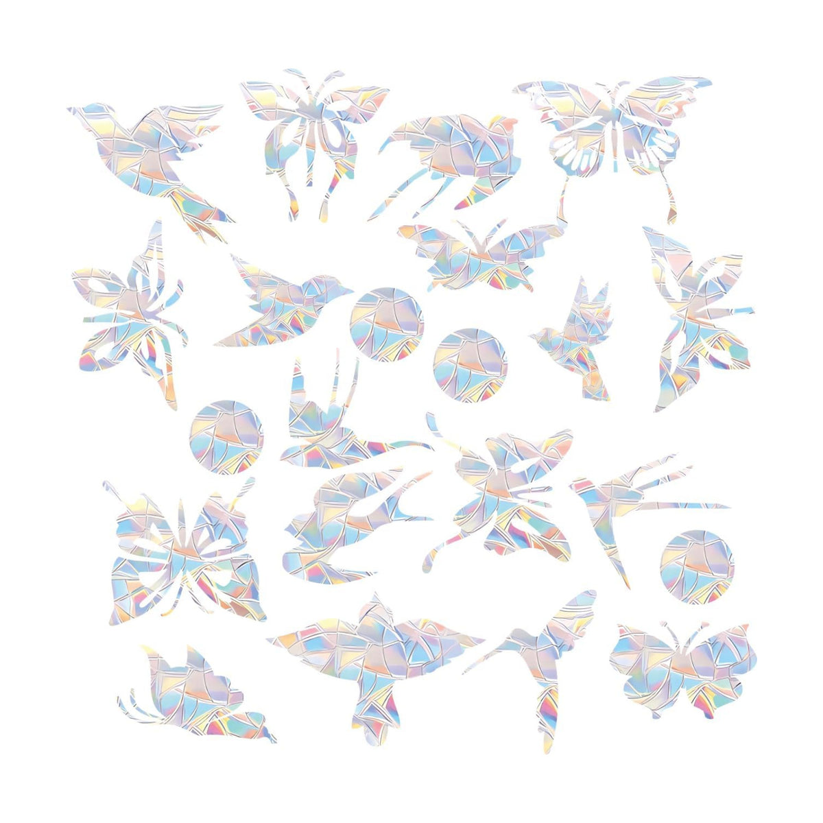 63 PCS Bird Window Strike Prevention Decals, Anti-Collision Window Stickers, Window Clings for Birds, Bird Decals to Prevent Birds from Hitting Windows, Glass Door Bird Safety Stickers