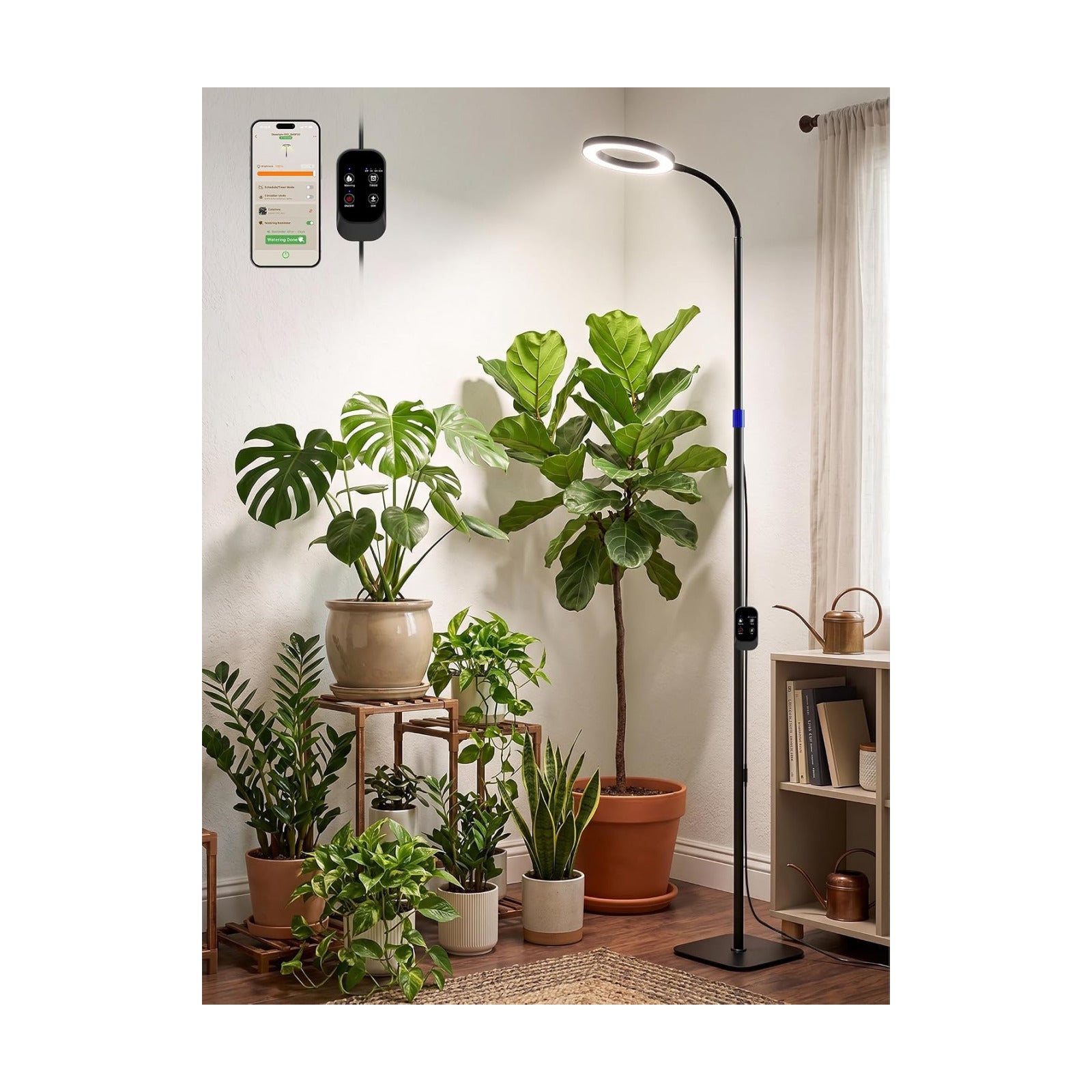Smart Grow Light for Indoor Plants, Full Spectrum LED Plant Light | 54"-67" Adjustable Height, APP Control, Timer