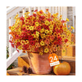 Lifewit Fall Artificial Flowers for Outdoor Indoor, 24 Bundles Plastic Fake Flowers Daisy with Eucalyptus Leaves for