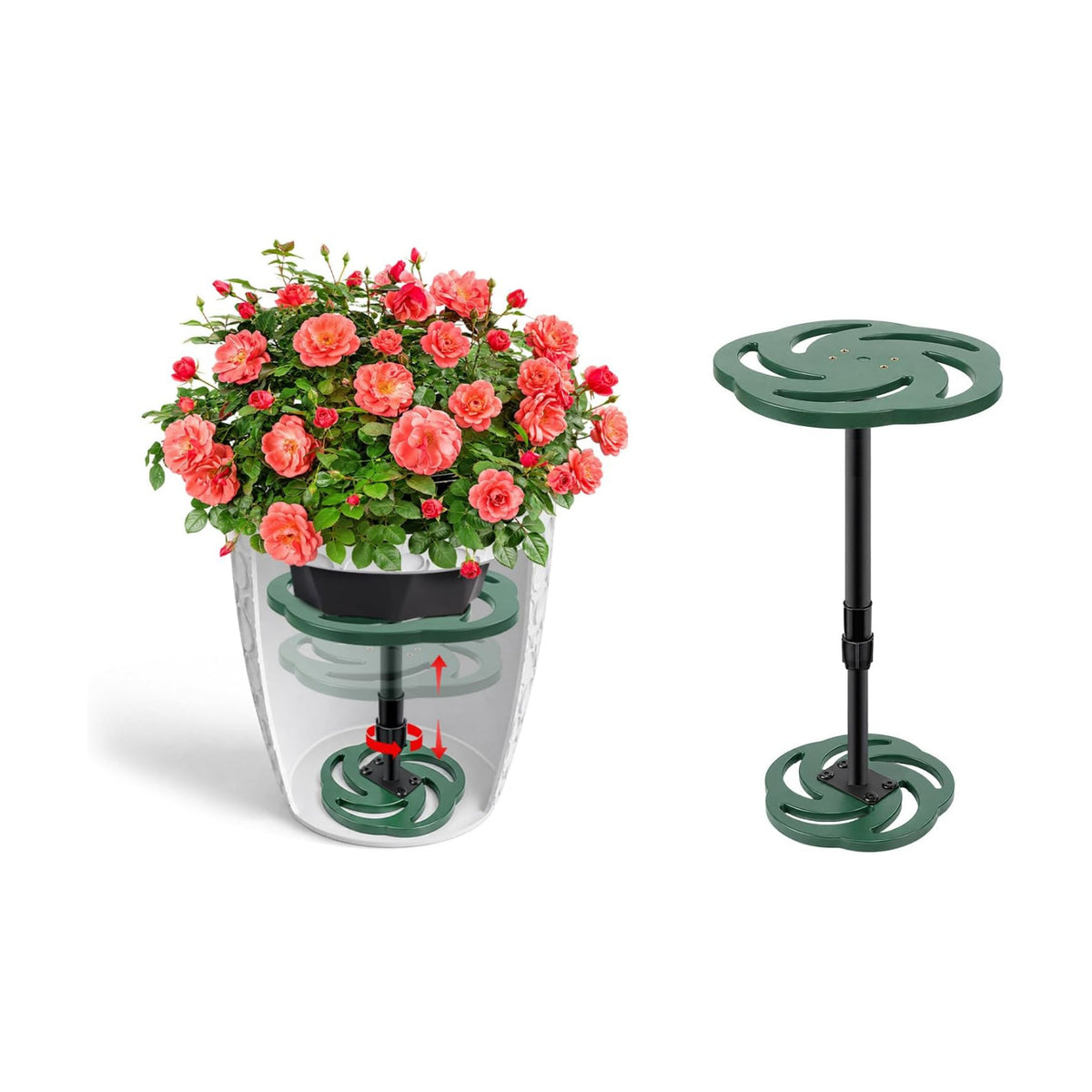Axcoix Plant Risers for Inside Pots, 7.5-12" Rise Plastic Planter Inserts