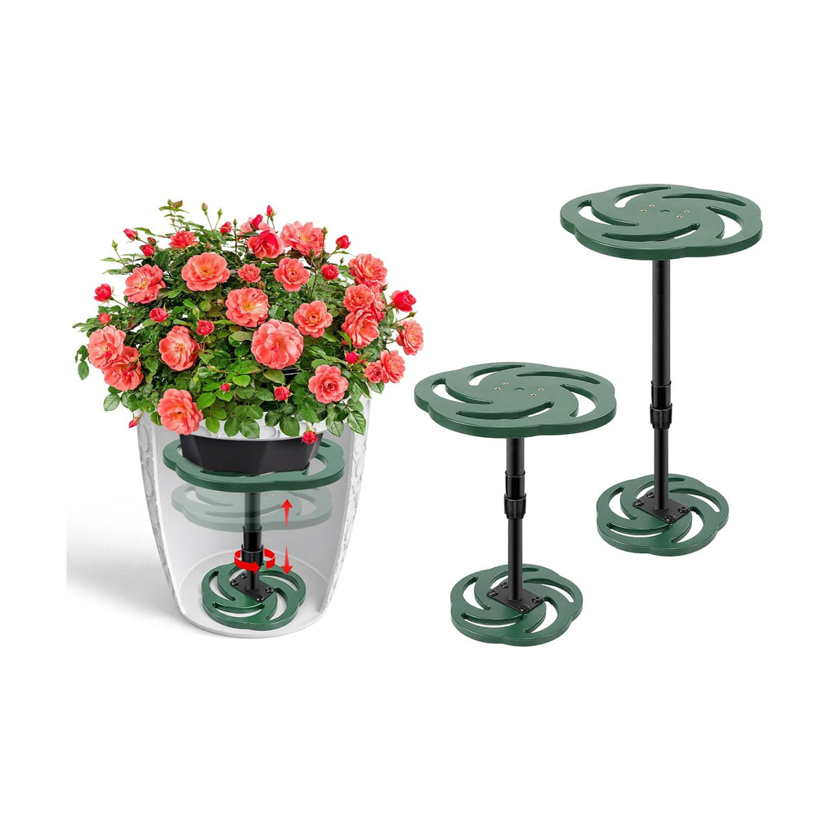2 Pack Plant Risers for Inside Pots, 7.5-12" Rise Plastic Planter Inserts