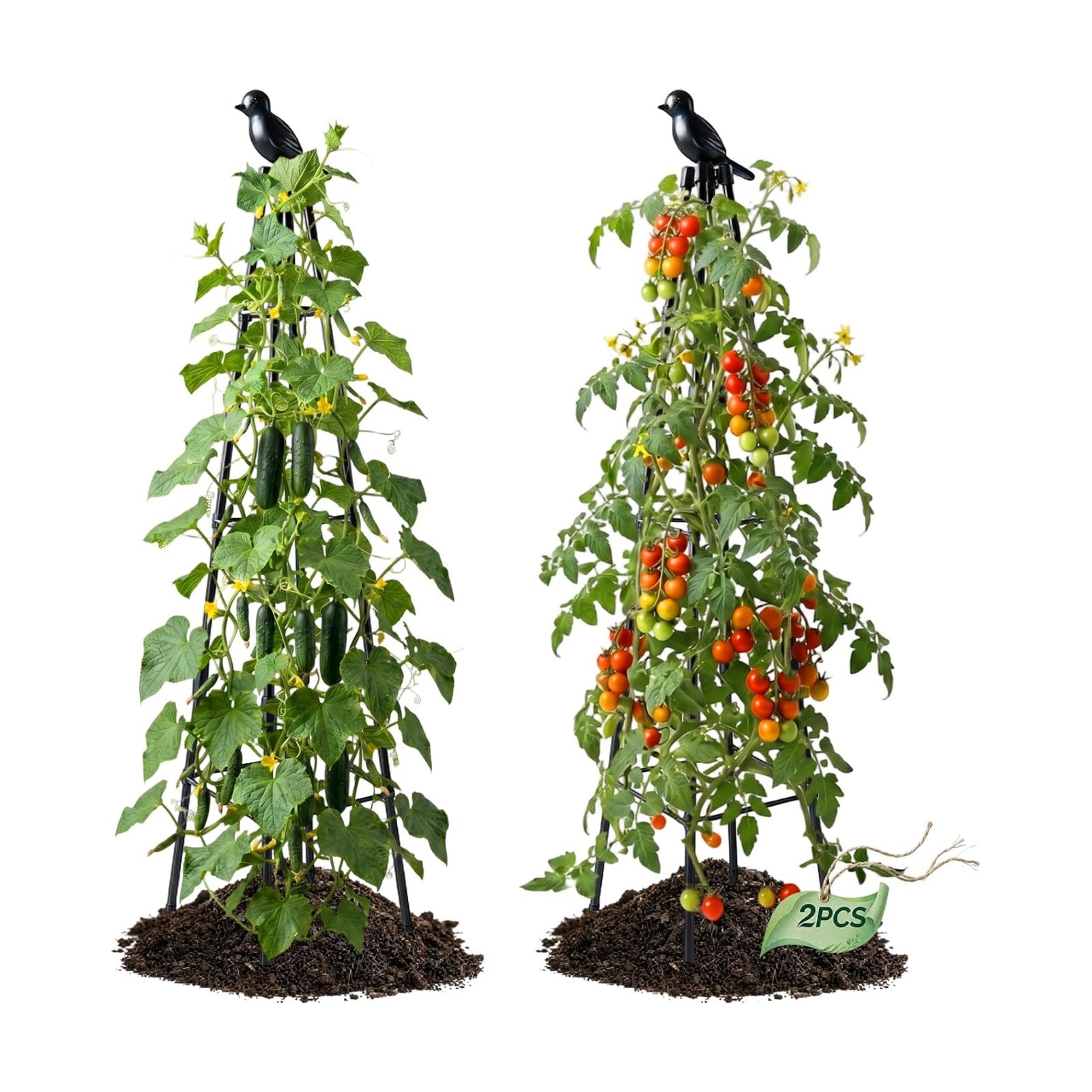 2 Pack Cucumber Trellis, 4FT Cucumber Trellis for Raised Bed, Garden Obelisk Trellis for Climbing Plants Outdoor