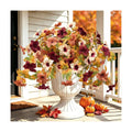 Ouddy Decor Artificial Fall Flowers for Outdoors Decor, Orange Brown, 2 Pcs