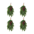 4PCS 28’’ Lush Cedar Pine Swag with Big Pine Cones, Christmas Teardrop Swag