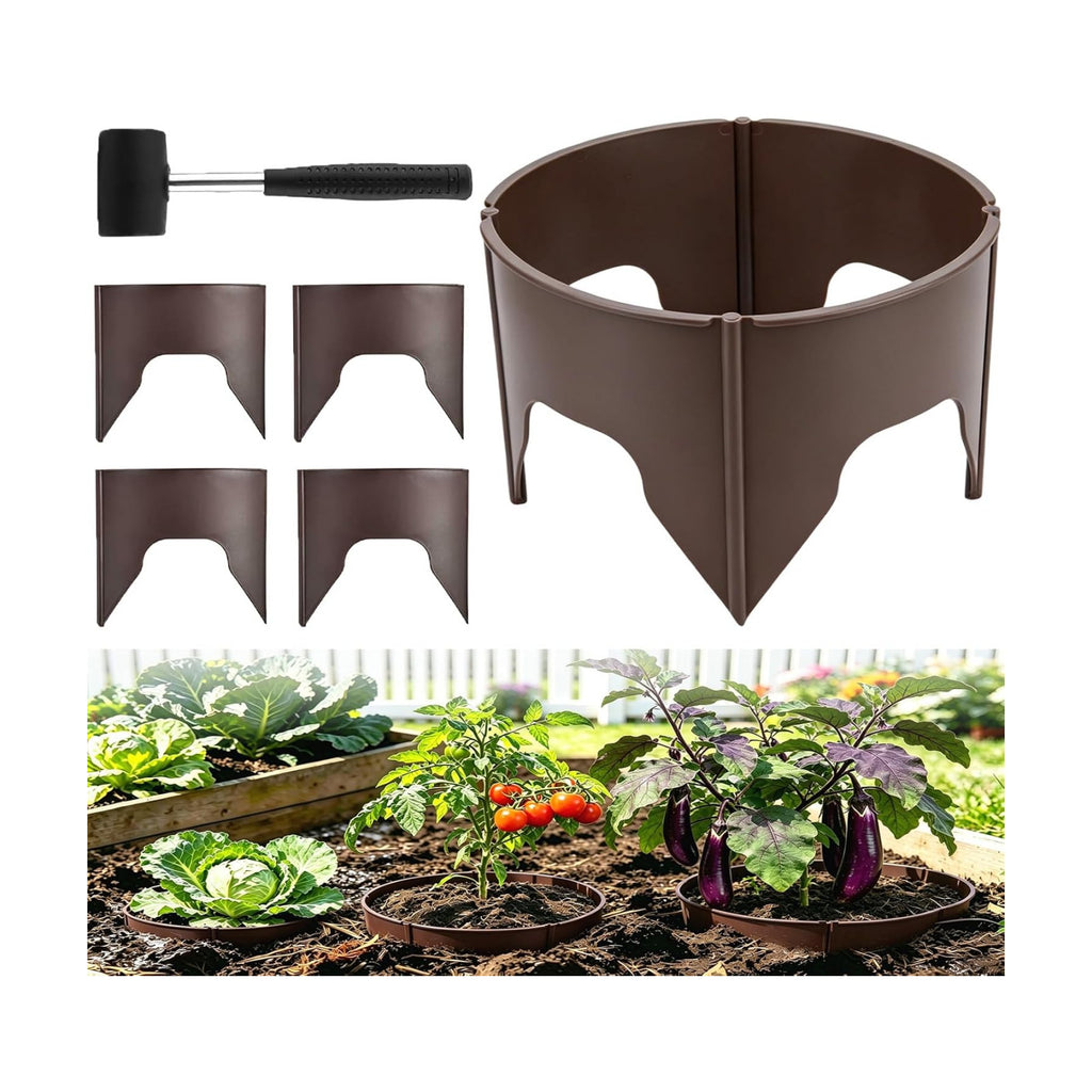 24 Pieces Planting Grow Rings, 7.8-15.16in Adjustable Round Plant Support Rings, Brown Plant Rings for Outdoor Plants –