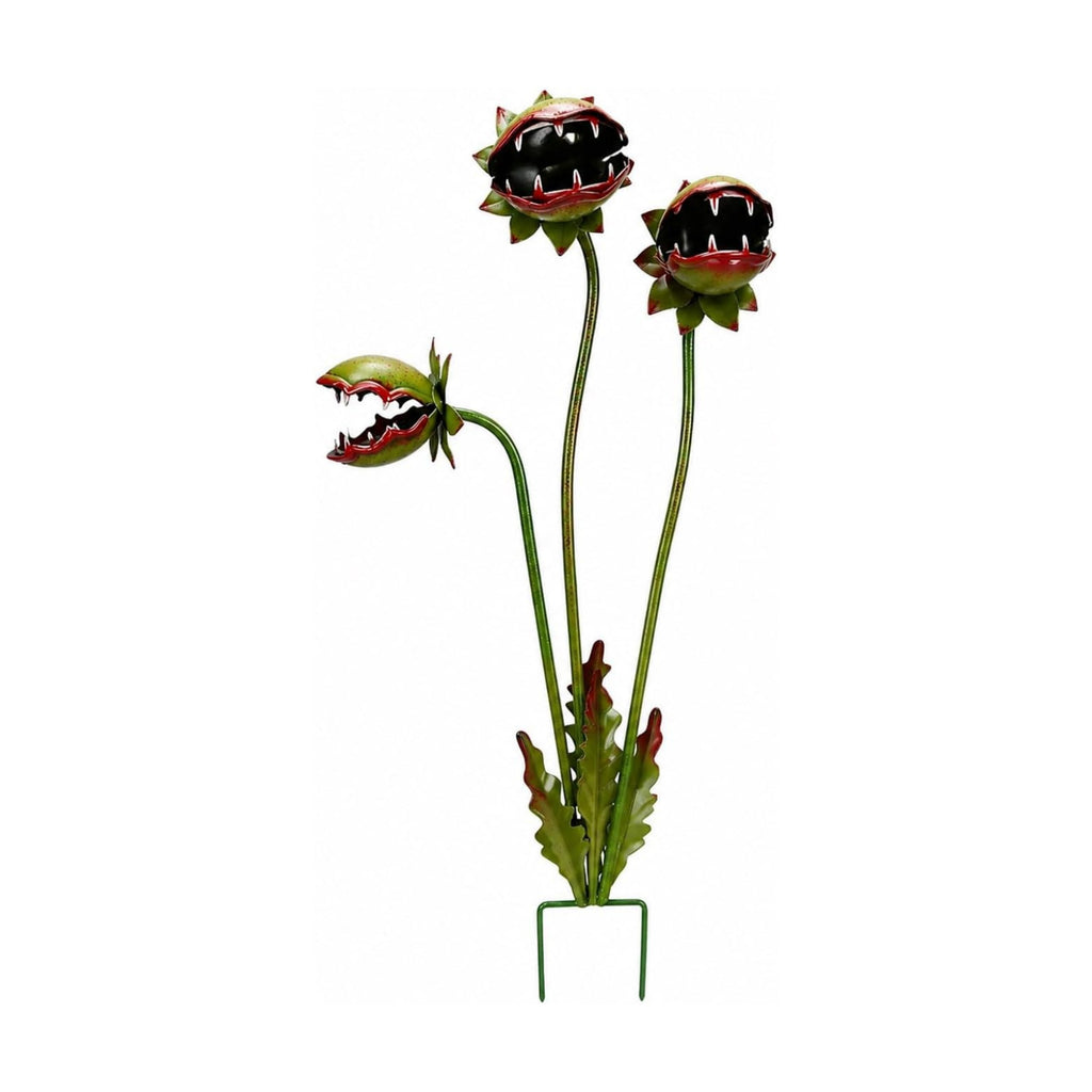 Whimsical Metal Garden Stake, 25-Inch Large Quirky Plant Sculpture, Handmade Garden Art, Durable Yard Decor for Flower