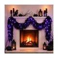 9FT Black Halloween Garland with Lights Realistic Prelit Christmas Garland