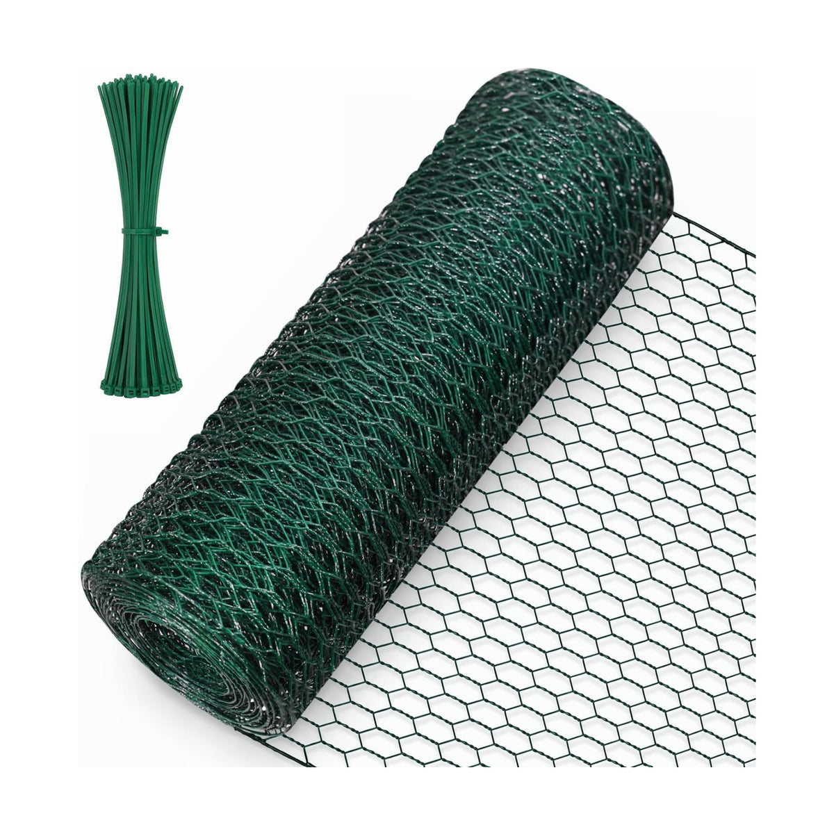 Floral Chicken Wire Fencing for Garden Netting, 16.9*158 in, Green