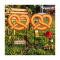 Amyhill 2 Pcs Oktoberfest Decorations Pretzel Yard Sign Stakes, 25 Inch