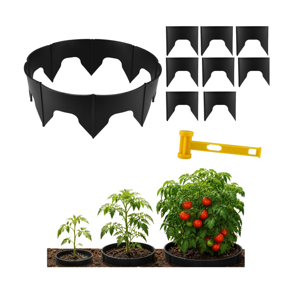 24 Pcs Adjustable Planting Grow Rings, Interlocking Garden Plant Rings, Spliceable Plant Circle Rings for Deep