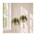 Shappy 2 Pack Boho Macrame Plant Hanger for Indoor