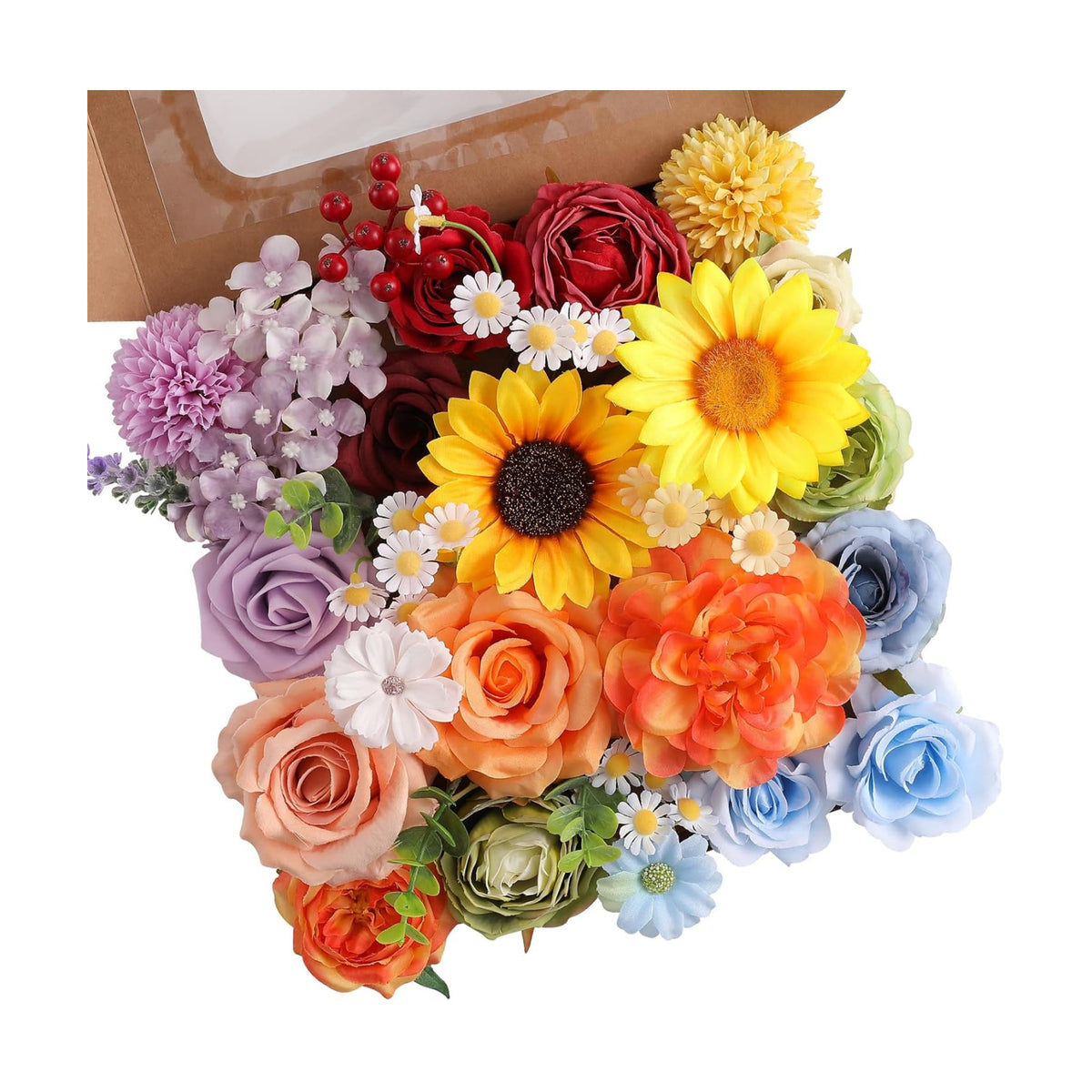 Floweroyal Artificial Flowers Fake Rose Flowers Dahlia with Stems for DIY Wedding Bridal Bouquets, Baby Shower, Floral Arrangement, Table Centerpieces, Home Decorations