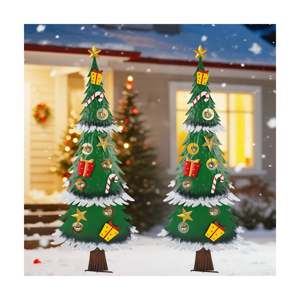 Hausse 2 Pack Christmas Tree with Stakes, 36" Outdoor Christmas Decoration