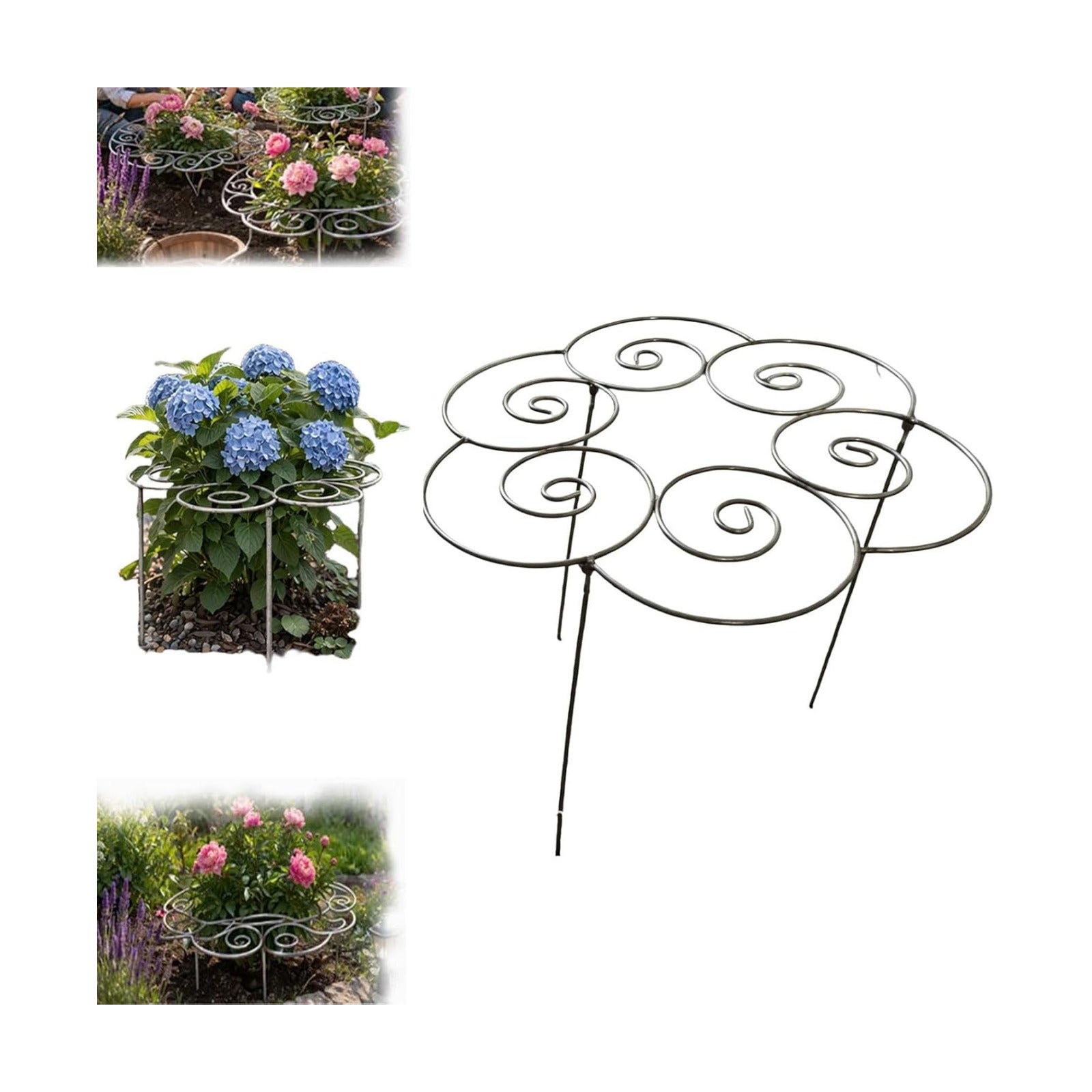 Metal Plant Support Ring for Garden, 2026 New Peony Cage Stand, Indoor Pots, Flower Hoop, Decorative Grow Through