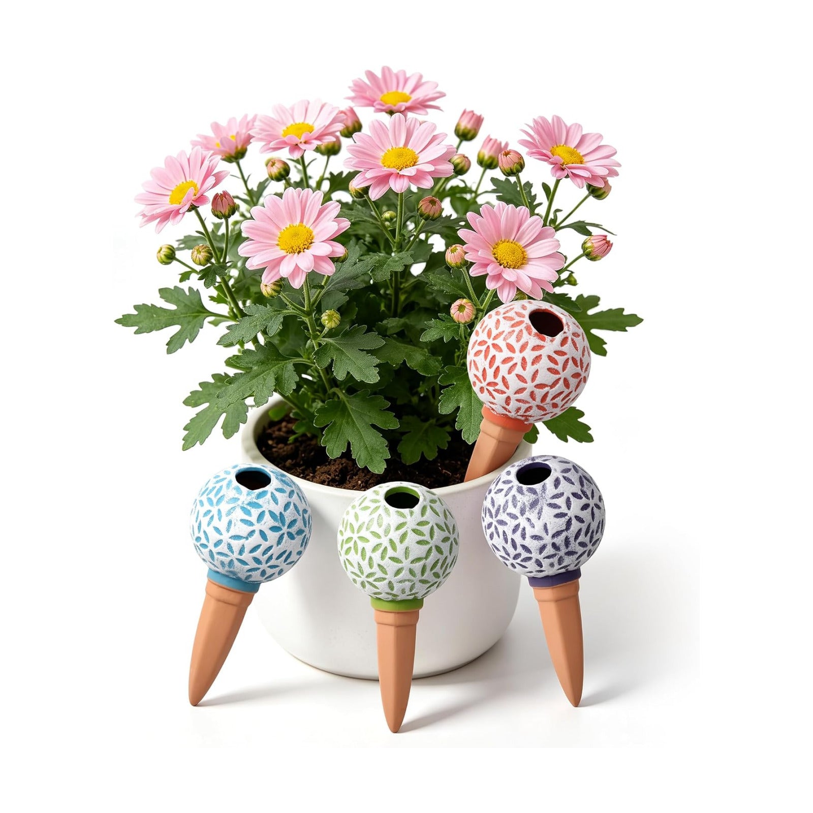4-Pack Terracotta self-Watering Stakes for Indoor Plants | Watering the plants in a healthier way: Watering plants