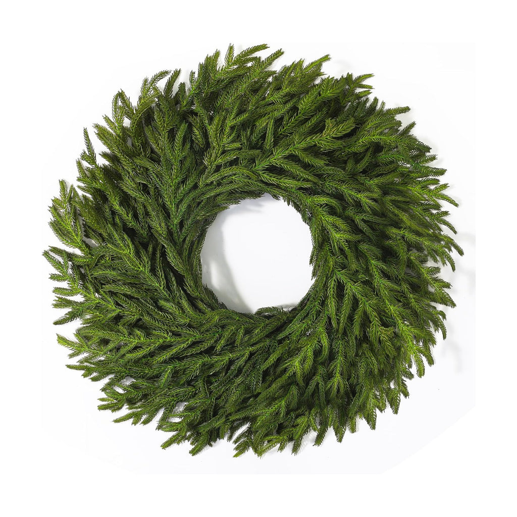 26" Large Norfolk Pine Wreath, Artificial Christmas Wreath for Front Door