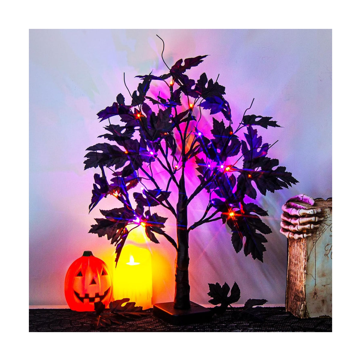 PABIPABI Halloween Decorations Indoor, Halloween Tree Lights with Timer