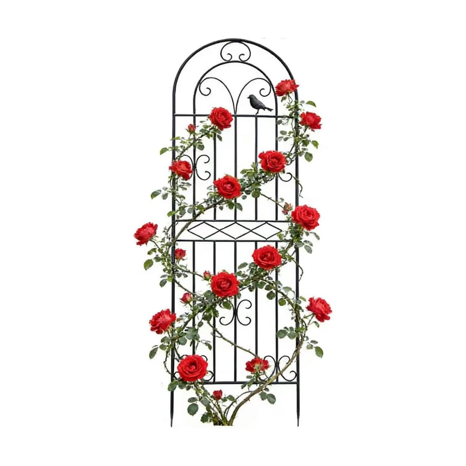 1 Pack 86.6" x19.7 Metal Gardon Trellis for Climbing Plants Flowers Outdoor, Rustproof, Heavy Duty, Black Coating Plant