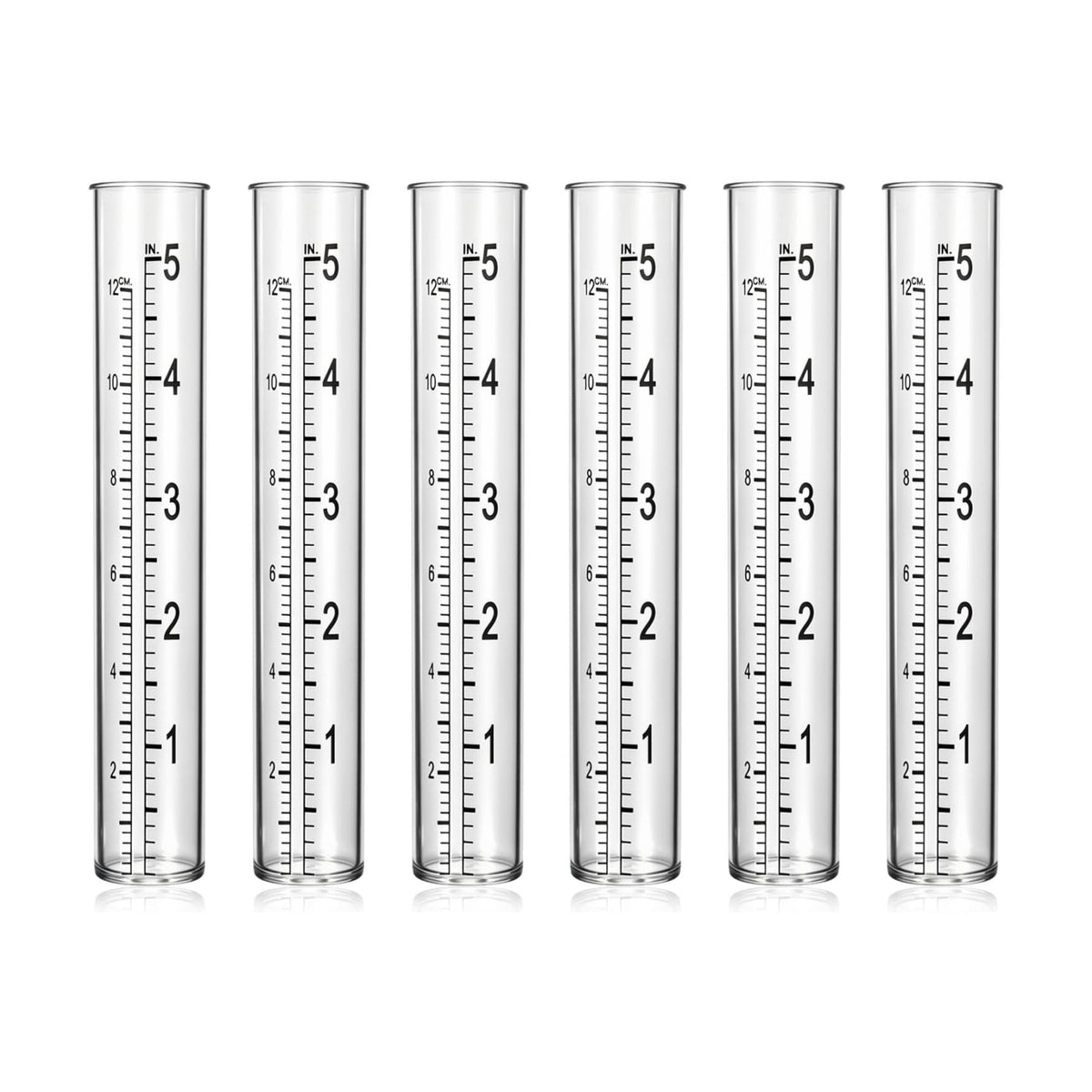 JJUNW 6 Pcs Rain Gauge Replacement Tubes, 5" Clear Plastic Rain Meter Tube