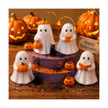 Leinuosen 4 Pcs Halloween Ghost Figurines Table Decor Ghost Drink Pumpkin