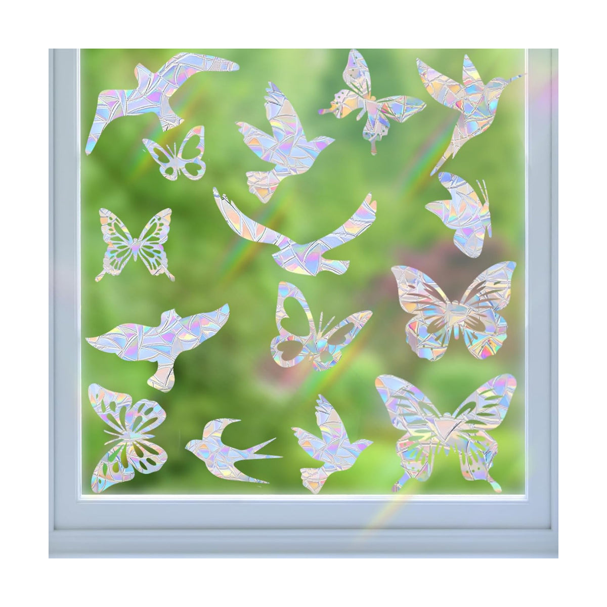 28Pcs Bird Window Strike Prevention, No Glue Window Decals to Prevent Bird