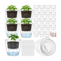 24 pcs Self Watering Pots 3.5 Inch Plastic Flower Plant Pot with Inner Pot Self Watering Wick Planter Clear Flower pots