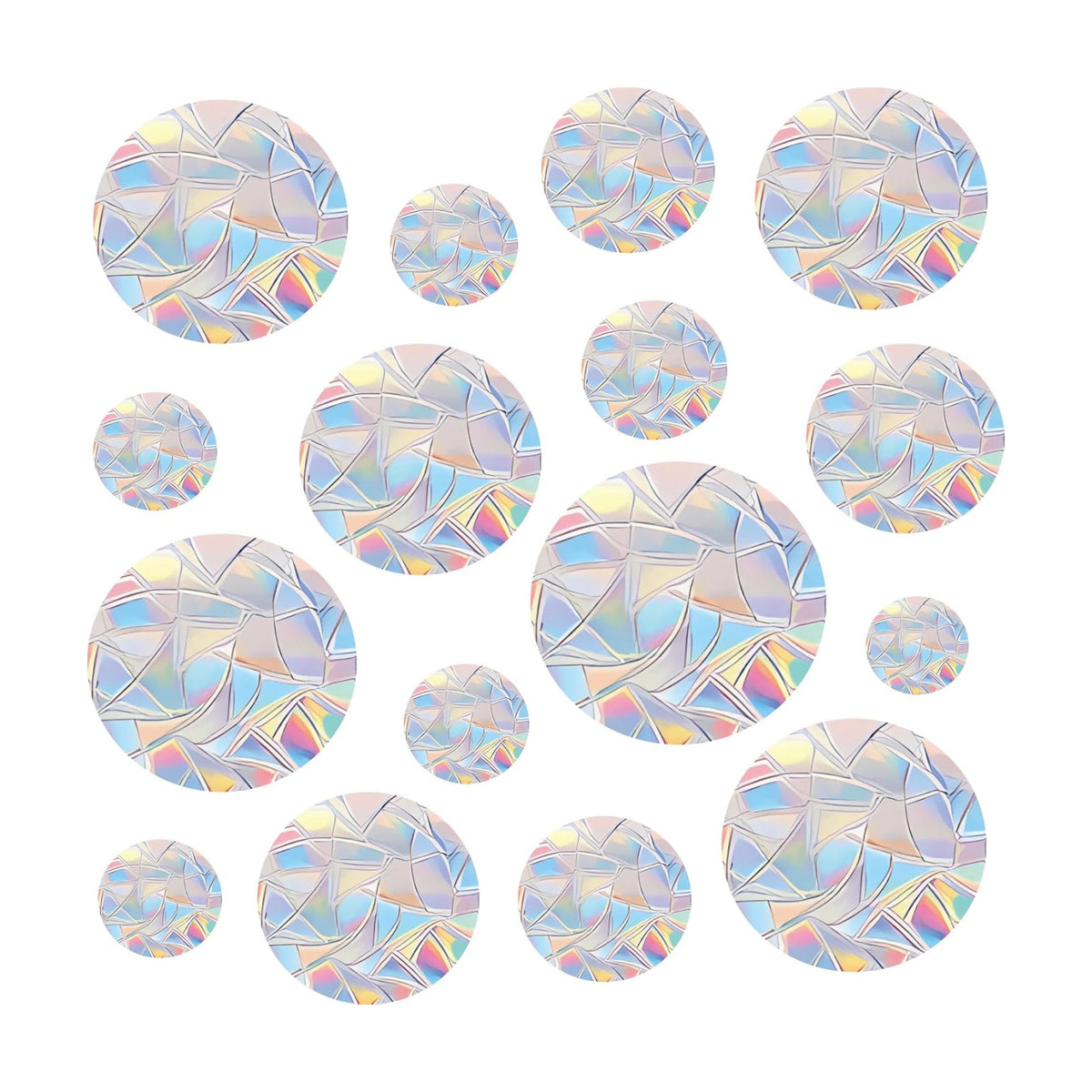 36 pcs of Circular Anti Bird Collision Window Stickers, Rainbow Stickers, Window Stickers, Bird and Window Protection Stickers, Glass Door Safety Stickers