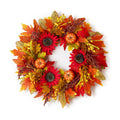 Fall Wreath for Front Door, Autumn Thanksgiving Sunflower Wreath Fall Decor