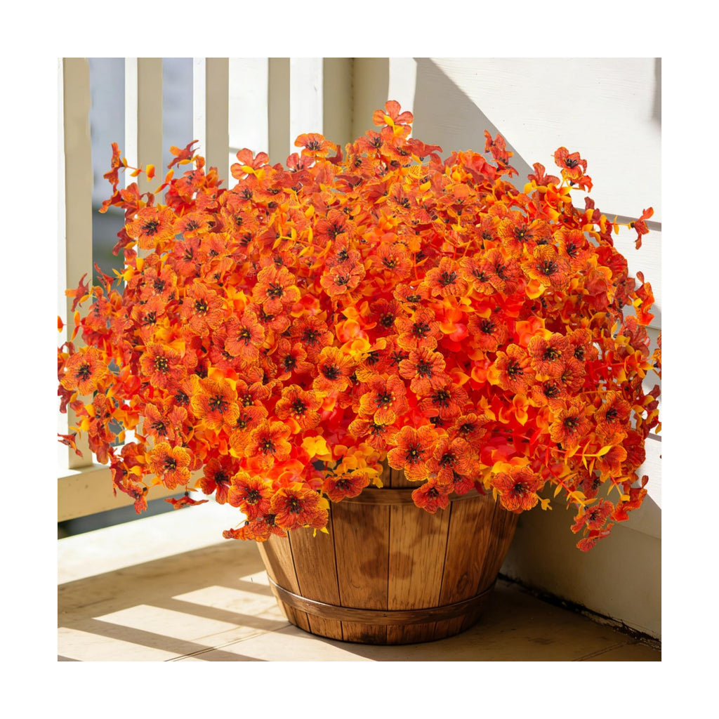 20 Bundles Fall Artificial Mums UV Resistant Outdoor Porch Harvest Decor
