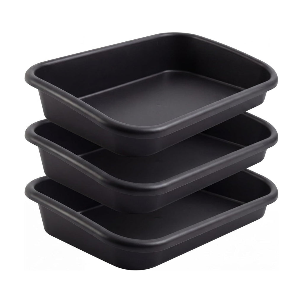 Vesici 3 Pcs Garden Tidy Trays Potting Tray for Seeding Growing, Black | Soil Mixing, Repotting Mat, Large Plant Trays