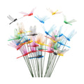 30PCS 3D Dragonfly Garden Stakes Artificial Plastic Dragonfly Garden Decor
