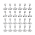 zeochyni 24 PCS Silver Taper Candle Holders Bulks
