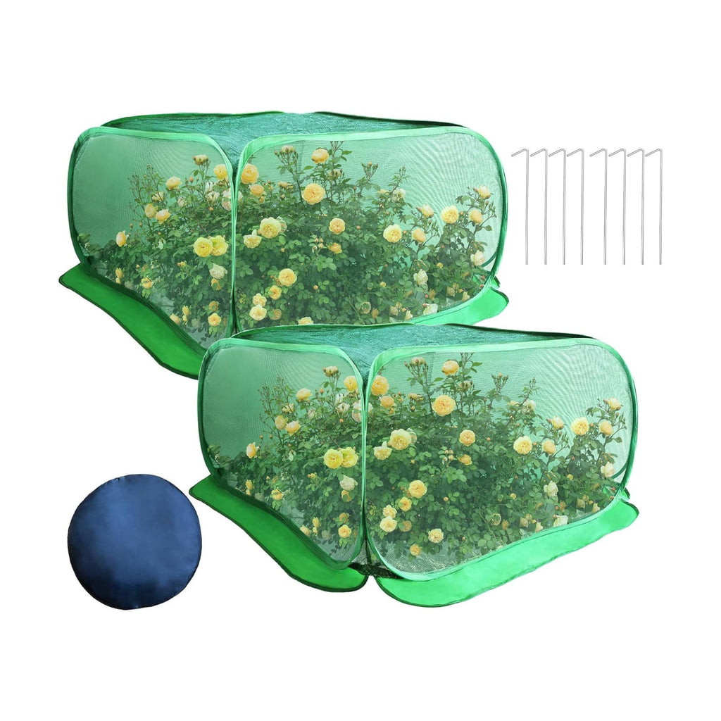 Pop Up Plant Netting Cover 40×40×20” Shade Mesh Cage Shade Top + Mesh Side | Shade Top + Mesh Side