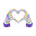 Halloween Decor Handmade 6.7'' Resin Heart Figurine (Pastel Skeleton Hand)