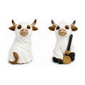 2 Resin Cow Ghost Figurines Halloween Tabletop Decor (Highland Cow Ghost)