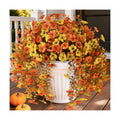 Homsunny Artificial Fake Mums Fall Flowers for Outdoor Outside Decoration