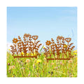 Decorative Wild Flowers Stakes Set of 2, Rusty Metal Flower for Outside | Metal Flowers Yard Art 29 x 14.0 inches