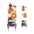 Fall Outdoor Garden Stake Decor, 36.6" Stacked Pumpkin Truck Yard Sign