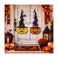 RattanView 2 Pack Halloween Pumpkin Door Hanger Front Door Sign Decor
