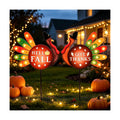 Thanksgiving Turkey Outdoor Decor for Home, 2 Pack | Harvest Fall Outside Decor, Lighted Up Turkey Metal Garden Stakes